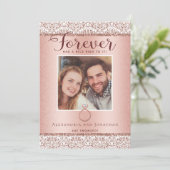 Faire-part photo Fiançailles rose Gold (Debout devant)