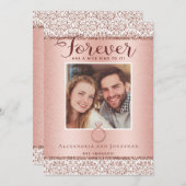 Faire-part photo Fiançailles rose Gold (Devant / Derrière)