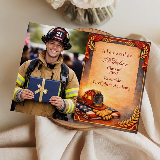 Faire-part Photo Fire Department Graduation