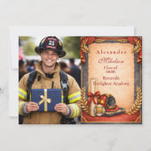 Faire-part Photo Firefighter Graduation Party (Devant)