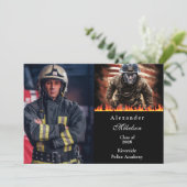 Faire-part Photo Firefighter Hero Graduation (Debout devant)