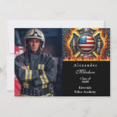 Faire-part Photo Firefighter Themed Senior Graduation (Devant)