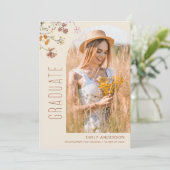 Faire-part photo fleur sauvage Bloom Graduation (Debout devant)