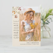 Faire-part photo fleur sauvage Bloom Graduation (Debout devant)
