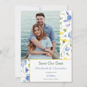 Faire-part Photo Fleur sauvage d'aquarelle Enregistrer la dat (Devant)