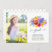 Faire-part Photo Floral Fiesta Graduation (Devant / Derrière)