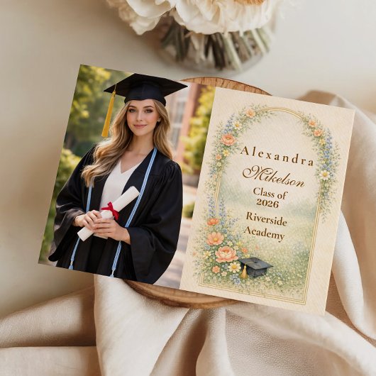 Faire-part Photo Garden Rose Graduation Celebration