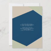 Faire-part Photo géométrique moderne Bleu Vert Beige Graduati (Dos)