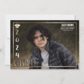 Faire-part photo Gold 2024 Grad Graduation (Devant)