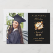 Faire-part Photo Gold Elegant Law School Graduation (Devant)