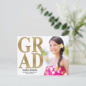Faire-part photo Grad Invitation Gold Blanc (Debout devant)