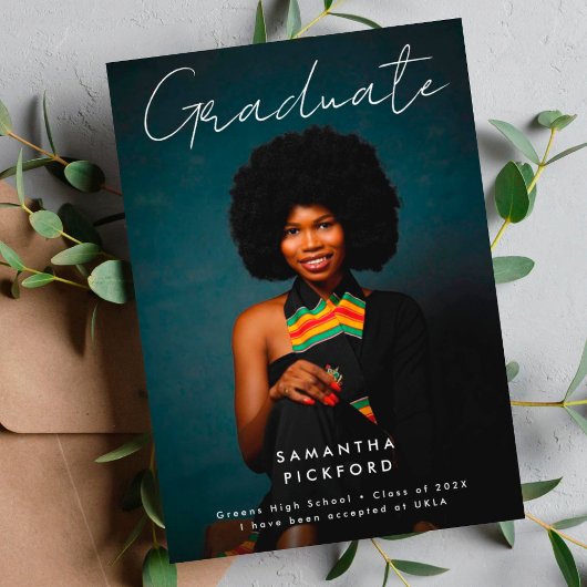 Faire-part Photo Graduate Editable High School