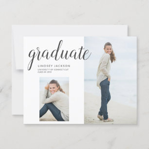 Faire-part Photo Graduation tendance Main Lettré Script