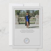 Faire-part photo gris classique Invitation (Dos)