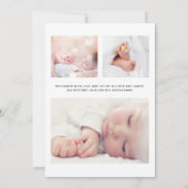 Faire-part Photo Hors Quarantaine Naissance (Dos)