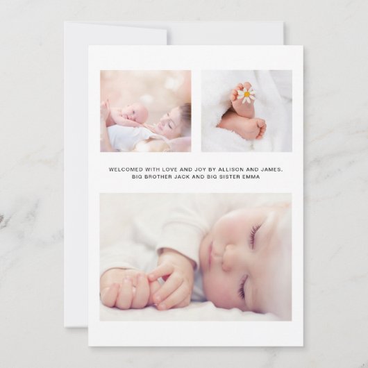 Faire-part Photo Hors Quarantaine Naissance (Dos)