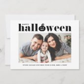 Faire-part Photo Jack-o-lanterne noir Halloween heureux (Devant)