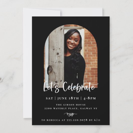 Faire-part photo Jouer Script Graduation (Dos)