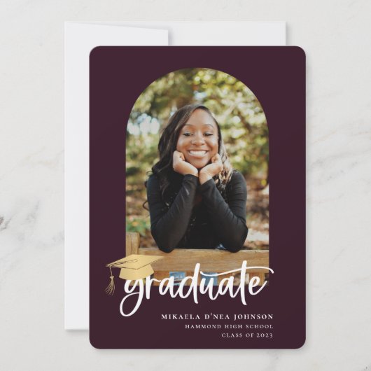 Faire-part photo Jouer Script Graduation (Devant)