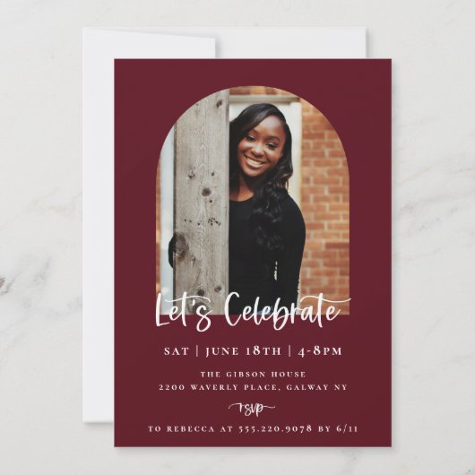 Faire-part Photo Joueuse de graduation de script (Dos)