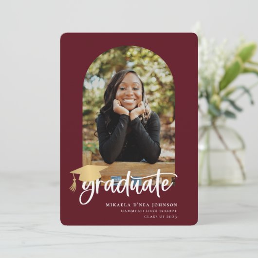 Faire-part Photo Joueuse de graduation de script (Debout devant)