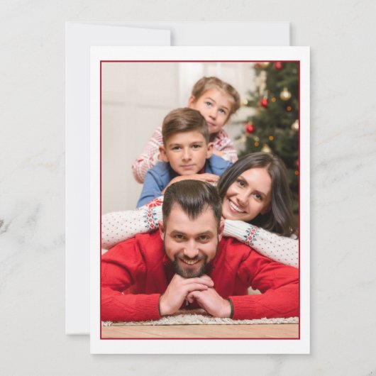 Faire-part Photo Joy Monogram Floral de Noël (Dos)