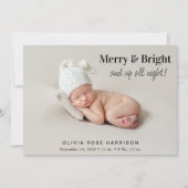 Faire-part Photo Joyeuse Et Lumineuse Naissance de Noël (Devant)