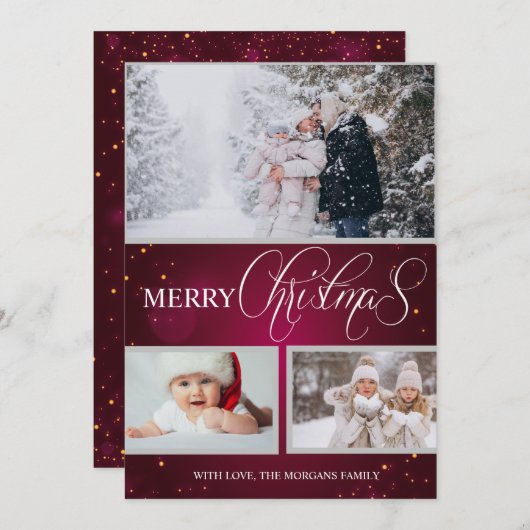 Faire-part Photo Joyeux Noël moderne (Devant / Derrière)