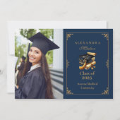 Faire-part Photo Law School Graduation Moderne Marine Blue Go (Devant)