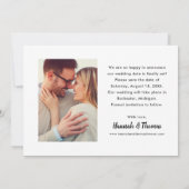 Faire-part Photo Mariage de script noir moderne (Dos)