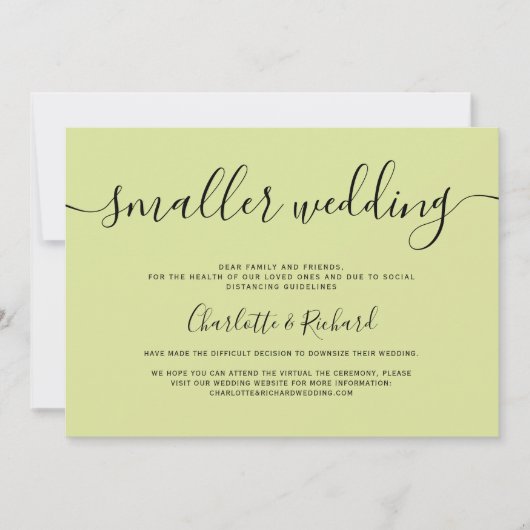 Faire-part Photo mariage moderne vert citron vert plus petit (Devant)