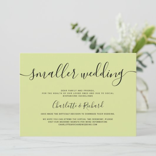 Faire-part Photo mariage moderne vert citron vert plus petit (Debout devant)