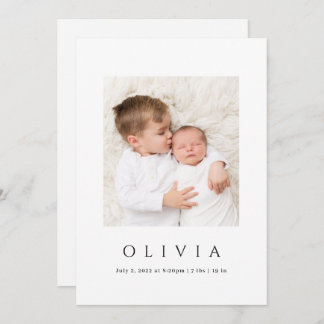 Faire-part photo minimal pour bébé