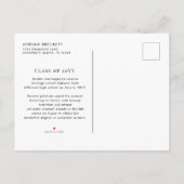 Faire-part photo minimaliste de graduation (Dos)