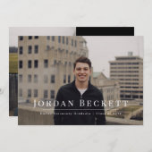 Faire-part photo minimaliste de graduation (Devant / Derrière)