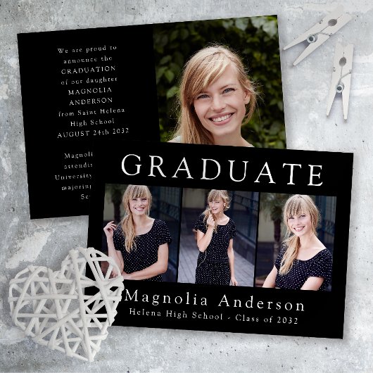 Faire-part photo minimaliste de quatrième année