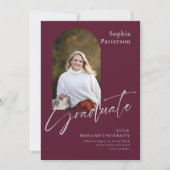 Faire-part Photo minimaliste Gris Bourgogne (Devant)