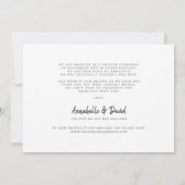 Faire-part Photo minimaliste juste mariée (Dos)