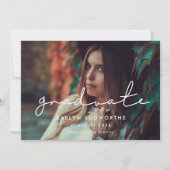 Faire-part photo minimaliste manuscrit Graduate (Devant)