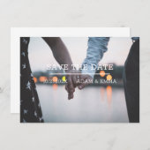 Faire-part Photo Minimaliste Moderne Enregistrer La Date (Devant / Derrière)