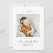 Faire-part Photo minimaliste moderne naissance bébé (Devant)