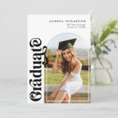 Faire-part Photo minimaliste moderne rétrograde (Debout devant)