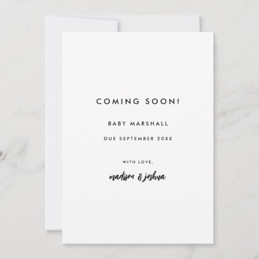 Faire-part Photo moderne bébé Bientôt Grossesse (Dos)