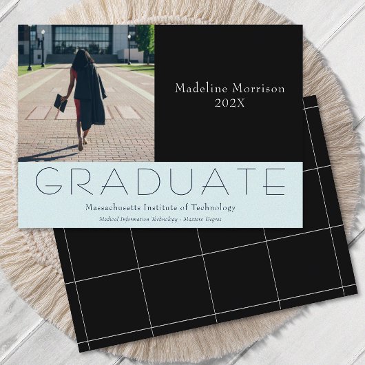 Faire-part Photo moderne Black Aqua