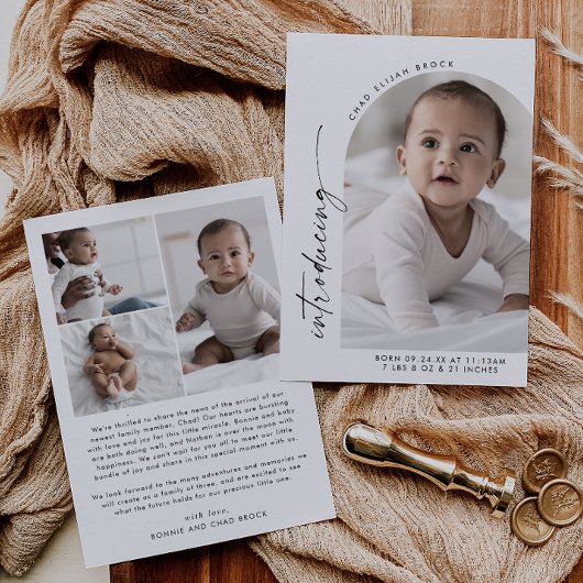 Faire-part Photo moderne Boho Arch