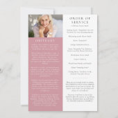 Faire-part Photo moderne Collage funéraire Ordre de service (Dos)