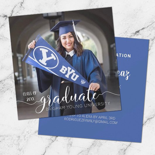 Faire-part Photo Moderne de Graduation de Script