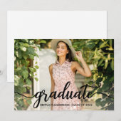 Faire-part Photo Moderne de la calligraphie tendance (Devant / Derrière)