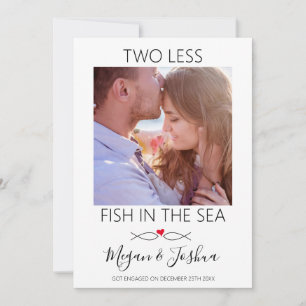 Faire-part Photo Moderne Deux Poissons de Moins dans la Mer