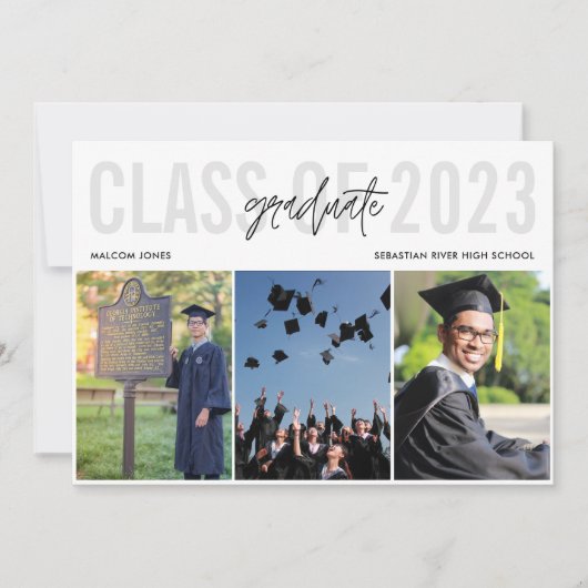 Faire-part Photo moderne du lycée de collage (Devant)